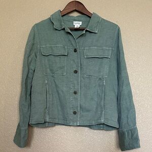 Women's Lightweight Linen Blend Jacket in Sage